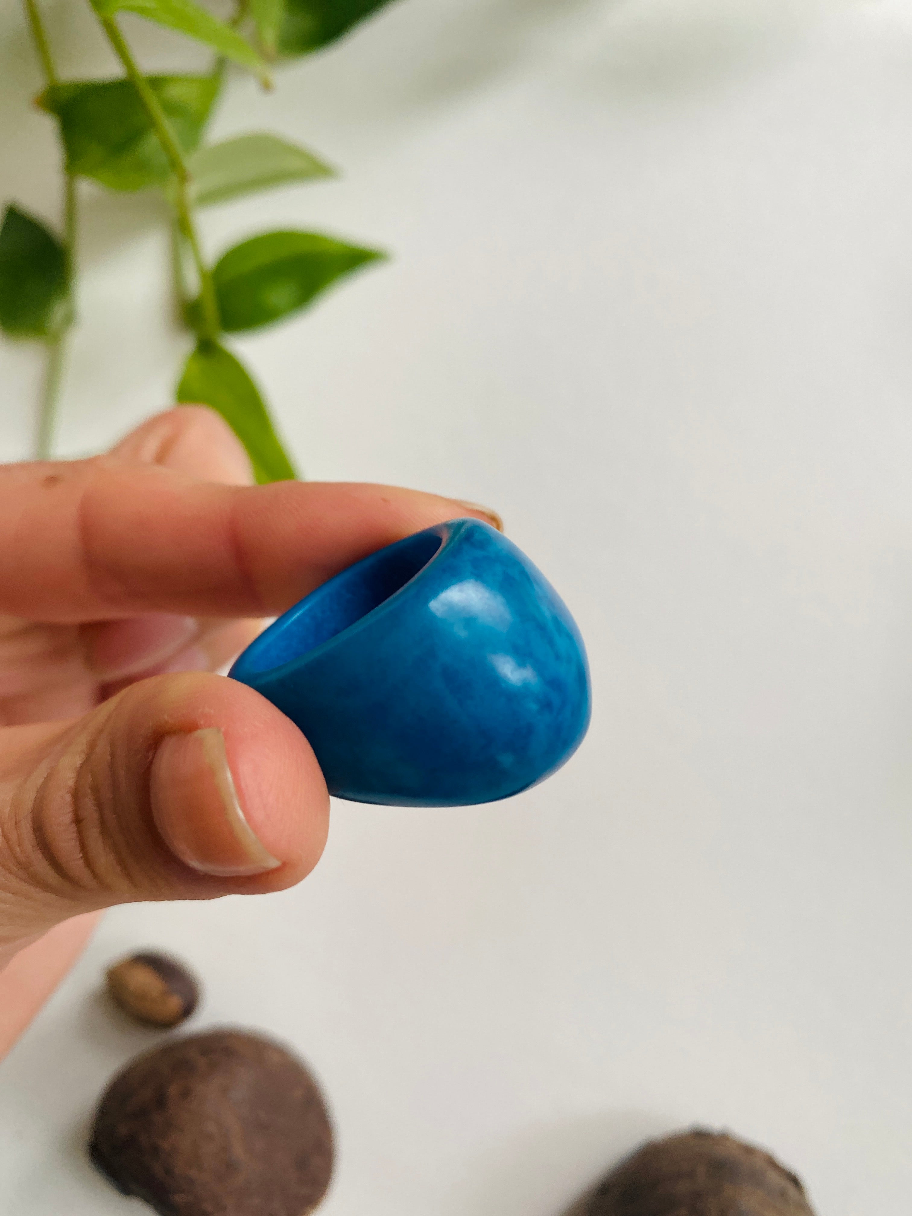 Blue Tagua Ring